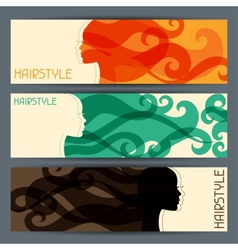 Hairstyle horizontal banners Hairstyle horizontal banners vector image