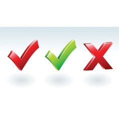 Tick and cross vector image