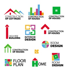Collection of logos construction and repair vector image