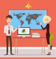 Business people talking at working office space vector image
