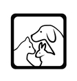 Cat dog and rabbit silhouettes vector image