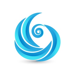 Swirly waves icon logo vector image