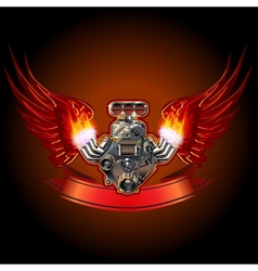 Turbo Engine with Wings vector image