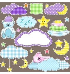 Night stickers vector image