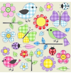 Textile stickers vector image