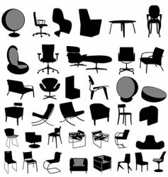 Chairs collection vector image