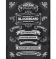 Retro banner and ribbon blackboard design set vector image
