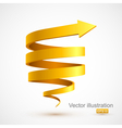 Yellow spiral arrow 3D vector image