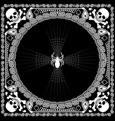 Bandana pattern skull and spider vector image