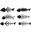 Various fishbones stencils vector image