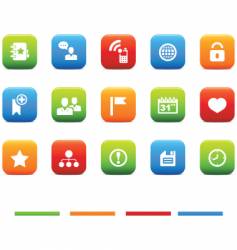 Social icons 4 color set vector image