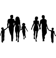 Families silhouettes vector image