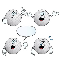 Crying golf ball set vector image