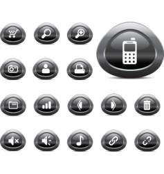 Web icons black chrome vector image