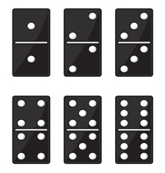 Domino black set vector image