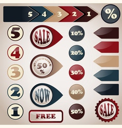 Set of sale labels vector image