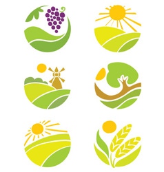Collection of logos - agriculture vector image