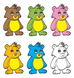 Cute cartoon baby bear vector image