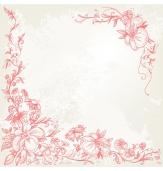 Vintage floral frame vector image