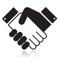 Handshake glossy black icon vector image