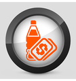 Orange and gray elegant glossy icon vector image