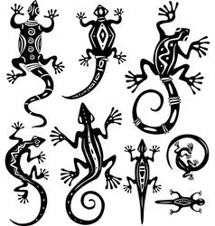 Decorative lizards vector image