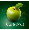 Back to school with green apple on desk vector image