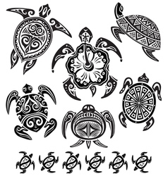 Decorative turtles vector image