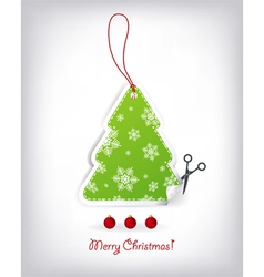 Christmas tree shaped invitations with bow vector image
