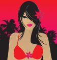 Beach girl vector image