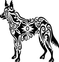 Dog tattoo 2 vector image