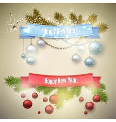 Set of Ribbons Labels Tags Merry Christmas and vector image