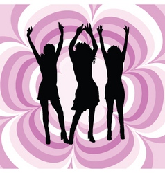 Females dancing vector image