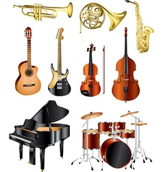 Icons music instruments vector image
