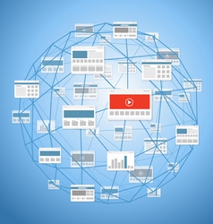Modern digital media website connection vector image