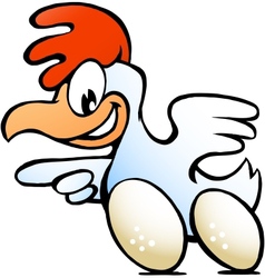 Hand-drawn of an hen with eggs mounted under the vector image