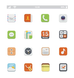 Generic smartphone UI icons Generic smartphone UI icons vector image