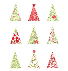 Set of modern christmas trees vector image