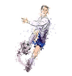 Colored hand drawing a soccer player Colored hand drawing a soccer player vector image