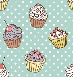 Cakes pattern retro vector image