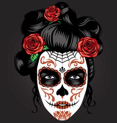Day of the dead girl make up vector image