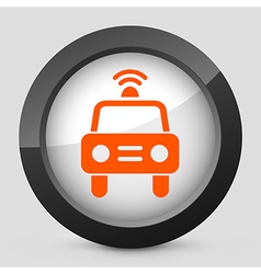 Orange and gray elegant glossy icon vector image