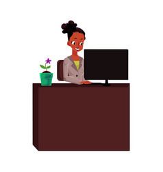 Black african american businesswoman secretary vector image