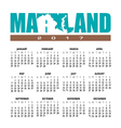 2017 Maryland calendar 2017 Maryland calendar vector image