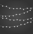 Different white lighting garland set on dark Different white lighting garland set on dark vector image