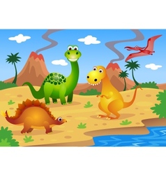 Dinosaurs cartoon Dinosaurs cartoon vector image