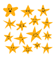 Set of hand drawn cute and funny stars Cartoon vector image