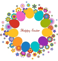Easter greeting card with egg and flowered pattern Easter greeting card with egg and flowered pattern vector image