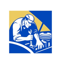 Automobile car repair mechanic with spanner vector image