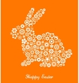 Easter greeting card with bunny and flowered patte vector image